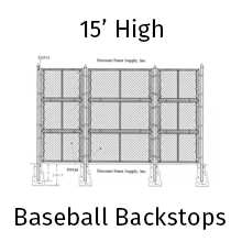 15ft Panelized Straight Baseball Backstops