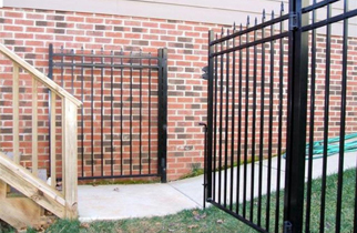 Elite double gate installed on brick