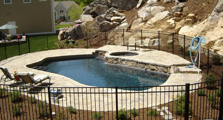 EFF-20 Elite aluminum fence around custom pool