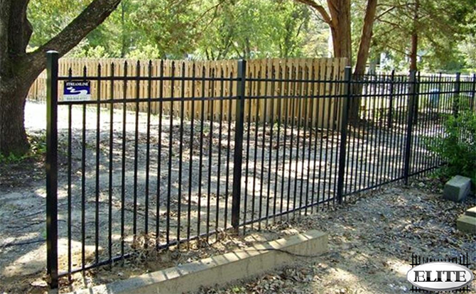 EFS-55 Ornamental Aluminum Fence Sections in the Park