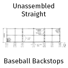 Unassembled Straight Baseball Backstops