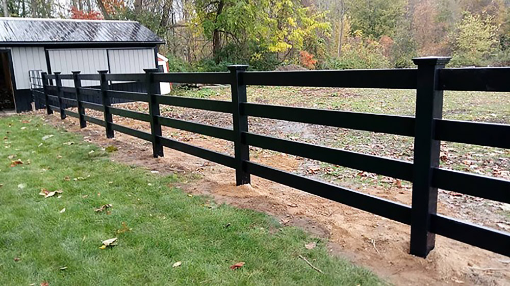 Blackline HHP Four Rail Horse Fence Installation Gallery